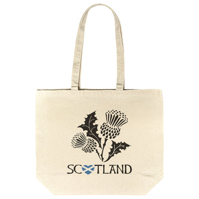 Scotland & Thistle Gusseted Cotton Tote Bag